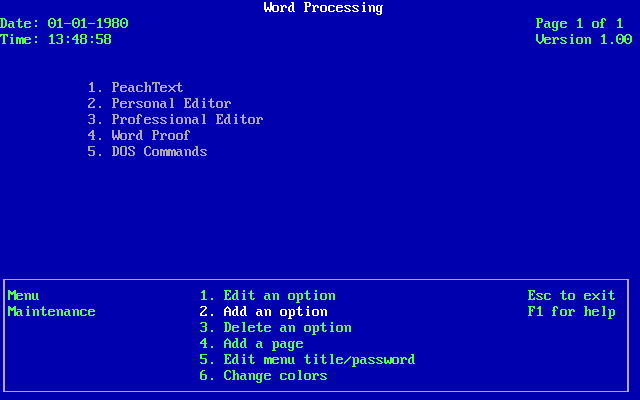 IBM Fixed Disk Organizer 1.00 - Edit